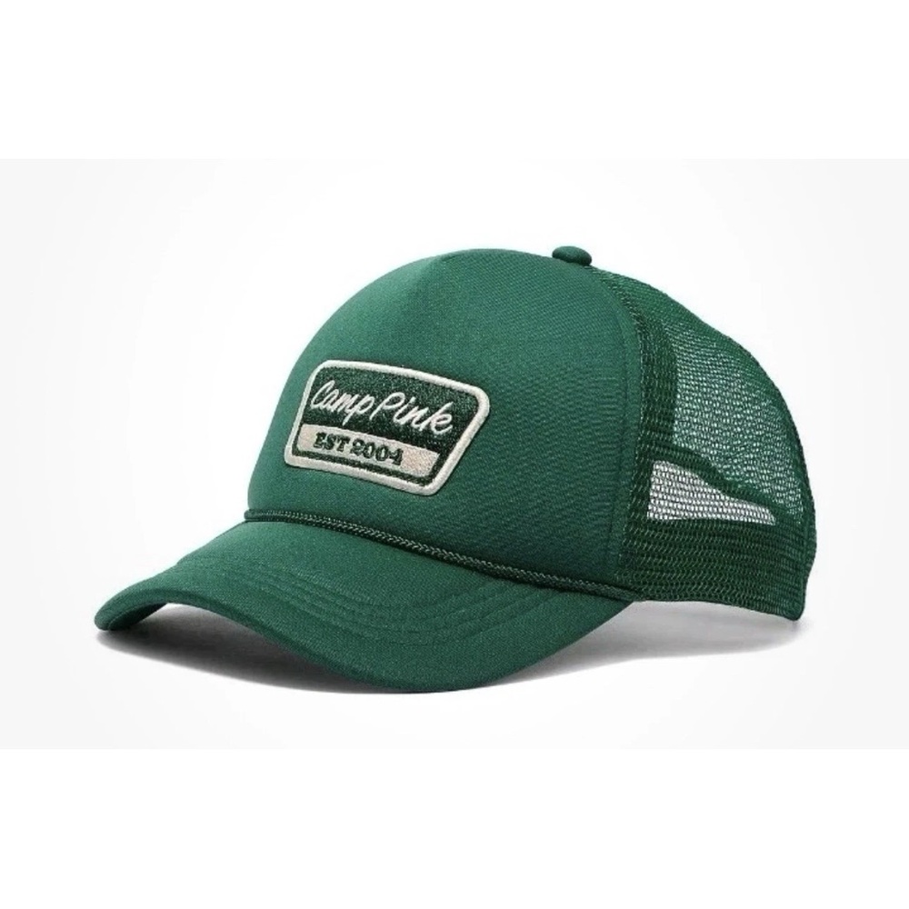 PINK Victoria's Secret Forest Green Trucker Hat